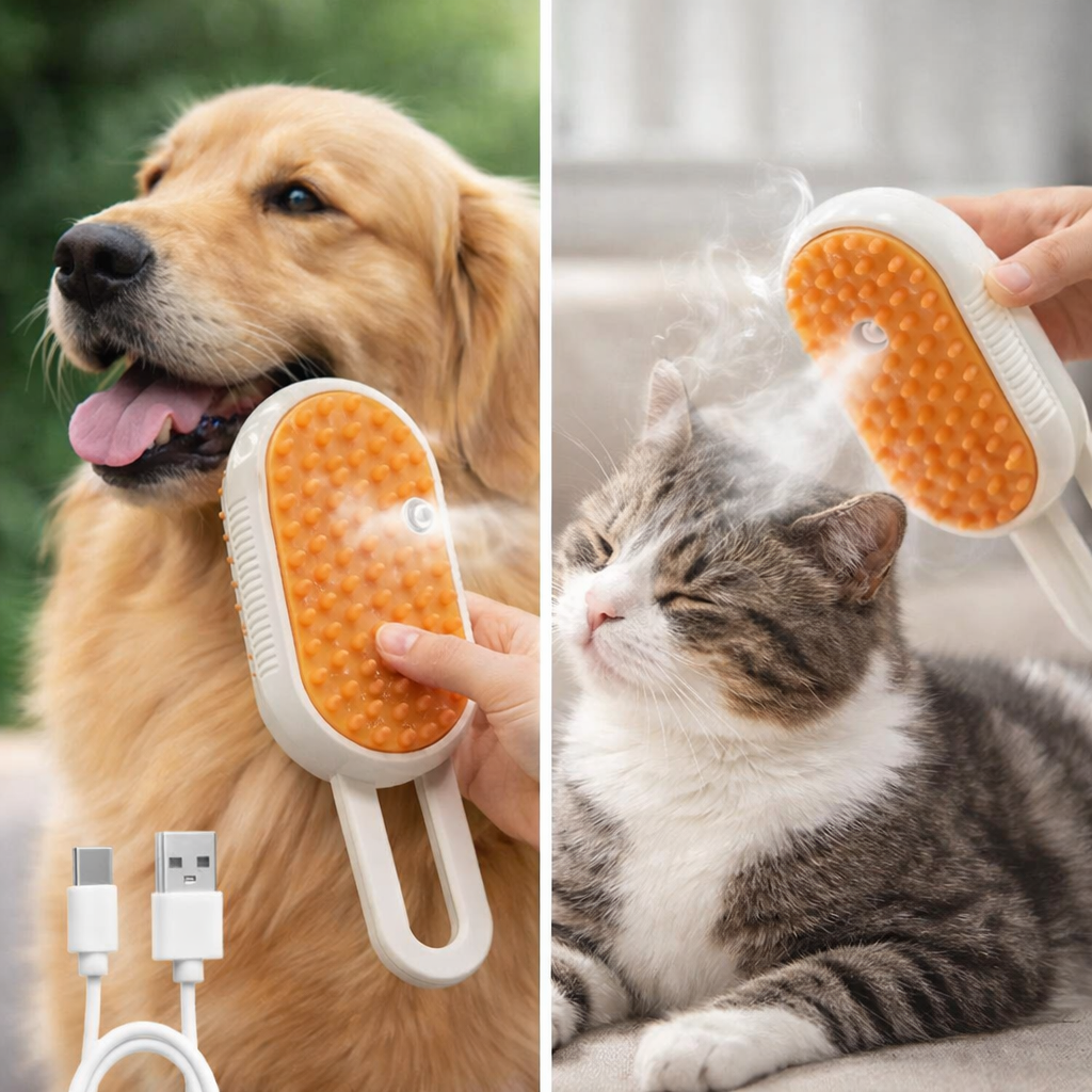Smart Steam Pet Grooming Brush for Dogs & Cats